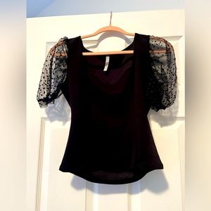 Adorable Black Form Fitting Black Blouse